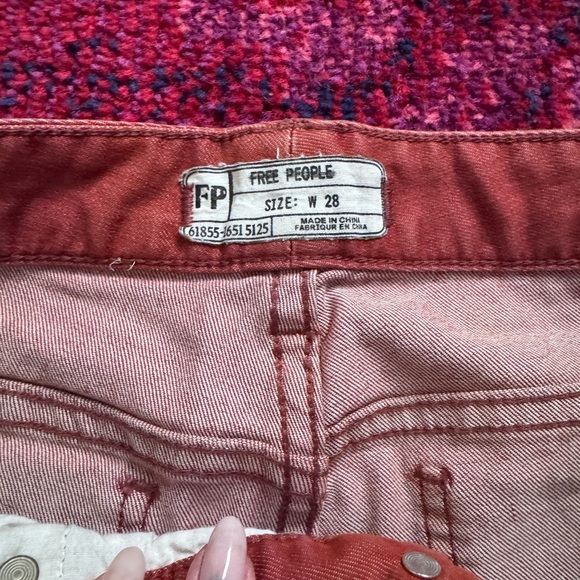 Free People Red Denim Jeans - Picture 3 of 4